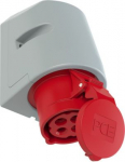 Wall mounted socket 4x16A (3P+PE) 6h IP44 TT, red 114-6TT | 9003399581359