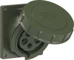 CEE-flanged socket 5x32A(3P+N+PE) 6h IP67 92x100 sloping green 4252-6.U | 9003399444371