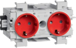 Socket-outlet 2-gang Wago plug/clamp technique front-mounting in traffic red GS20013020 | 4012740851190