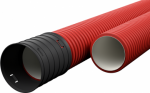 Underground corrugated double wall tube EVOCAB HARD D=75mm/6m red 750N 2020007506004C01003 | 4752053024705