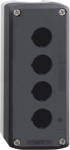 Dark grey empty enclosure lid with light grey base, 4 cut-outs. range of product: Harmony XALD - product or component type: empty control station - device short name: XALD - product destination: for XB5 &Oslash; 22 mm control and signalling units - cable en ...