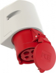 Wall socket outlet 4x32A (3P+PE) 6h IP44 red 124-6 | 9003399124068