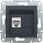 Data socket, 1xRJ45 Cat.6 UTP, anthracite, without frame, Asfora EPH4700171 | 3606480729775