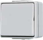1-gang switch, surface, 10AX/250V, IP44, 1P, 2-way, grey, WG600 606W | 4011377309609