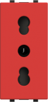 Color: Red.   Rated voltage: 250 Vac   Rated current: 16/10A   Type L: 2P + E / P17/11   Shuttered for child safety   Screw terminals   Size: 1 module. 2CLA213300N7001 | 8427238229485