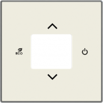 Color: Soft White.   Cover plate with RTC symbols for free@home room temperature controler code: RTC-F-1, RTC-F-1-WL and RTC-F-2.1-1-WL.   Cover plate with RTC symbols for KNX room temperature controler code: 6108/18-500. 2CLA854060A1101 | 8427238145419