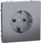Socket outlet, 1-gang, 2P+E, Schuko, 16 A, with side earthing, stainless steel, Merten System Design MEG2301-6036 | 4042811196851