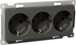 3 Socket-outlet, Exxact, 2P + E, 16A, side earth, with shutter, anthracite WDE003278 | 3606480204357