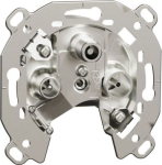 TV/SAT/R socket, Exxact, mechanism with fixing frame, male IEC, grey metallic WDE008372 | 3606481063052