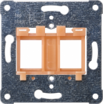 Support plate 2xModular jack, orange, Screw mounting PEHA design. MJ7 5TG2082 | 4001869333458