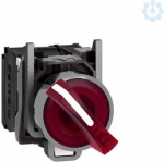 Red complete illuminated selector switch &Oslash;22 2-position stay put 1NO+1NC 230V. range of product: Harmony XB4 - device short name: XB4 - fixing collar material: zamak - mounting diameter: 22 mm - shape of signaling unit head: round - contacts type and ...