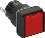 Monolithic pilot light, Harmony XB6E, square red, 16mm, plastic, IP65, integral LED, 24V DC XB6ECV4BP | 3389110626483
