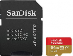 Memory card MICRO SDXC 64GB UHS-I, W/Adapt, Black/Red SDSQXAH-064G-GN6MA | 619659193409