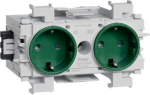 Socket-outlet 2-gang Wago plug/clamp technique front-mounting in mint green GS20016029 | 4012740851206