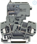 2-conductor fuse terminal block; with pivoting fuse holder; for 5 x 20 mm miniature metric fuse; with blown fuse indication by neon lamp; 230 V; for DIN-rail 35 x 15 and 35 x 7.5; 4 mm&sup2;; CAGE CLAMP&reg;; 4,00 mm&sup2;; gray 281-611/281-417 | 4045454871437