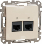 2xRJ45 data outlet CAT6A UTP, beige Sedna Design SDD112467 | 3606481466440