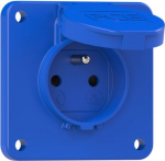 Socket Schuko 16A 250V IP54 french standard, blue, S-Nova, 75x75mm 108-8b | 9003399207426