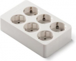 Socket block 6-way, square, 16A, 250V, white FM9/416 | 8429760846055