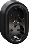 Surface Double Socket-Outlet, black, Renova WDE015996 | 3606489504786