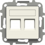 Cover plate for data outlet 2xRJ45, 8518.2 BL, white, Sky Niessen 2CLA851820A1101 | 8427238134765