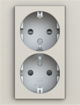 Double schuko socket, shuttered 2CHH223457C6018 | 8592624112136
