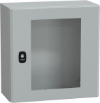 Spacial S3D tspt door w/o mount.plate. H400xW400xD200 IP66 IK08 RAL7035.. range of product: Spacial S3D - device application: multi-purpose - product or component type: compact enclosure - enclosure nominal height: 400 mm - enclosure nominal width: 4 ...