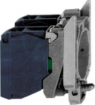 Single contact block with body/fixing collar 1NO+1NC faston connector. range of product: Harmony XB4 - product or component type: complete body/contact assembly - device short name: ZB4 - fixing collar material: zamak - contacts type and composition: ...