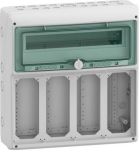 Enclosure for interlocked power outlet, Mureva Enclosure, 1x18 mod, 4 open 103x225mm, (W)448mm x(H)4 13188 | 3303430131885