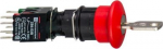 Complete emergency stop push button, Harmony XB6, 16mm, red pushbutton 30mm, trigger latching key re XB6AS9349B | 3389110071535