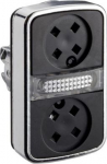 Head for illuminated double headed push button, Harmony XB4, flush/flush pushbutton 22mm without cap ZB4BW7A9 | 3389119043809