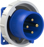 CEE-flanged plug 4x32A (3P+PE) 9h IP67 blue 75x75 6242-9 | 9003399295362