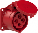 CEE-flanged socket 4x16A(3P+PE) 6h IP44 60x60 red 314-6F6 | 9003399044410