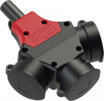 Connector 3-way, 3x16A (2P+E) 250V IP44 with lid, black 253711-src | 9003399619588