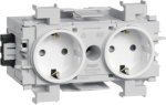 Socket-outlet 2-gang Wago plug/clamp technique front-mounting in pure white GS20019010 | 4012740851244