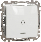 1-way Push-Button 10A with Blue LED Locator light with Bell Symbol, white Sedna Design SDD111131L | 3606481478252