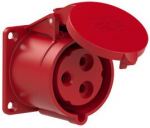 CEE-flanged socket 3x32A (2P+PE) 9h IP44 70x70 red 323-9 | 9003399046162