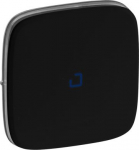 Cover plate Valena Allure -one/two-way switch/push-button -with blue lens -black 755088 | 3414970482273