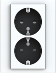 Double schuko socket, shuttered 2CHH223457C6062 | 8592624112129