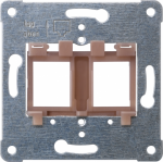 Support plate 2xModular jack, brown, Screw mounting PEHA design. MJ9 5TG2084 | 4001869333472
