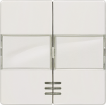 1+1 Rocker switch for two-way switch, with label with window, 55x55mm, titanium white DELTA i-system 5TG6213 | 4001869233024