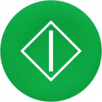 green cap marked I in a diamond for circular pushbutton 22mm ZBA346 | 3389110861358