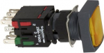 Complete illuminated push button, Harmony XB6, yellow rectang flush, 16mm, spring return, 1NO + 1NC, XB6DW5B5B | 3389110171679