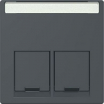 Central plate for 2xRJ45-Connector, anthracite, SystM MTN466514 | 3606485005133