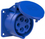 CEE-flanged socket 5x16A (3P+N+E) 9h IP44/54, 70x70, blue 315-9 | 9003399045394