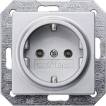 Socket outlet, With screwless connection terminals, with increased touch protection, aluminum, 10/16A 250V, 55x55mm, DELTA I-System 5UB1934 | 4001869234304