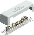 Equipotential busbar with metal base plate, Grey, 1809 M 5015081 | 4012195378327