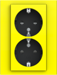 Double schuko socket, shuttered 2CHH223457C6064 | 8592624112105