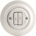 With interlock. Material: porcelain   For a multiple combination (vertical or horizontal) we recommend the device box (item no.: 1055-04) in conjunction with the spacer (item no. 1159-34) from KAISER. This combination enables precise assembly. 2CKA00 ...