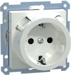 Schneider Electric Merten System M socket outlet 233825 is a mechanism with central plate in color active white. This socket outlet belongs to M-Arc, M-Elegance, M-Plan, M-Plan glass, M-Smart, M-Star, System M aesthetic group. The outlet pole configu ...