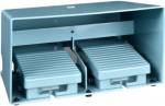 Double foot switch, IP66, with cover, metallic, blue, 4 NC+4 NO. range of product: Harmony XPE - product or component type: foot switch - material: metal - foot switch type: double foot switch - device short name: XPEM - protective cover: with - trig ...